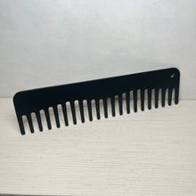 Load image into Gallery viewer, Heircomb Mini Wide Tooth Metal Comb in Satin Black finish.