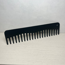 Load image into Gallery viewer, Heircomb Mini Wide Tooth Metal Comb in Satin Black finish.
