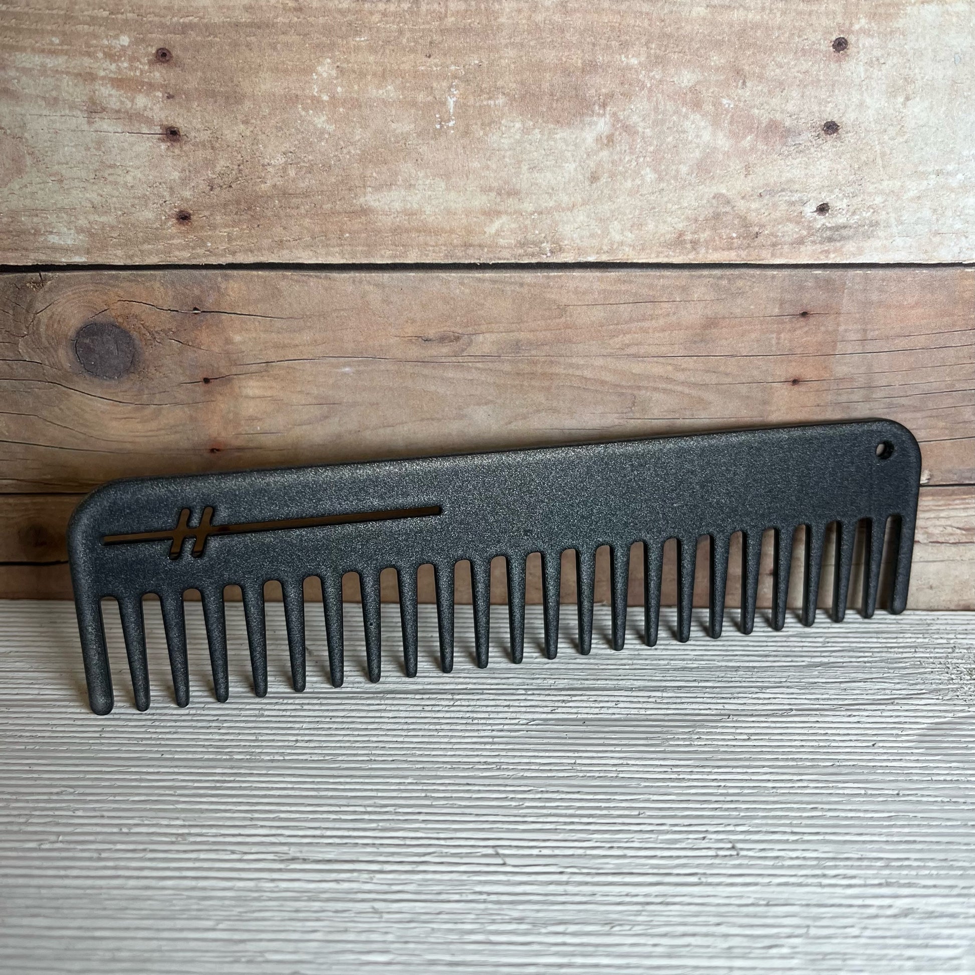 Heircomb Abbey Wide Tooth Metal Comb in Matte Pewter finish