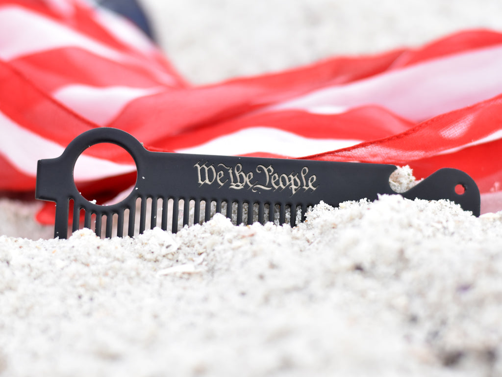 Heircomb Executer Metal Comb We The People Edition bottle opener comb